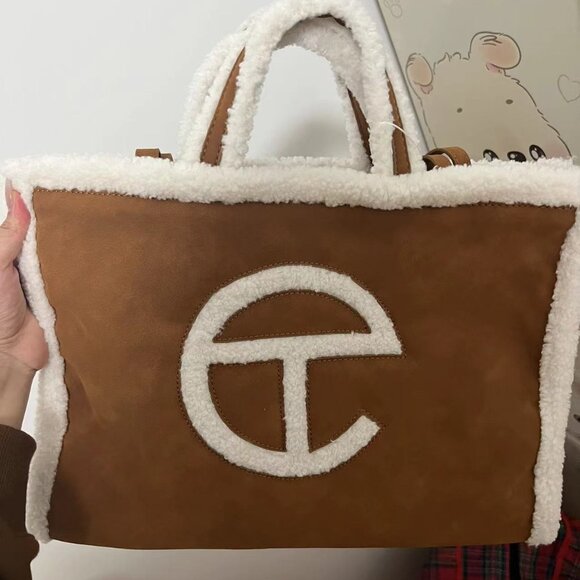 Telfar x UGG Suede Shearling Medium Shopping Bag - Picture 1 of 5